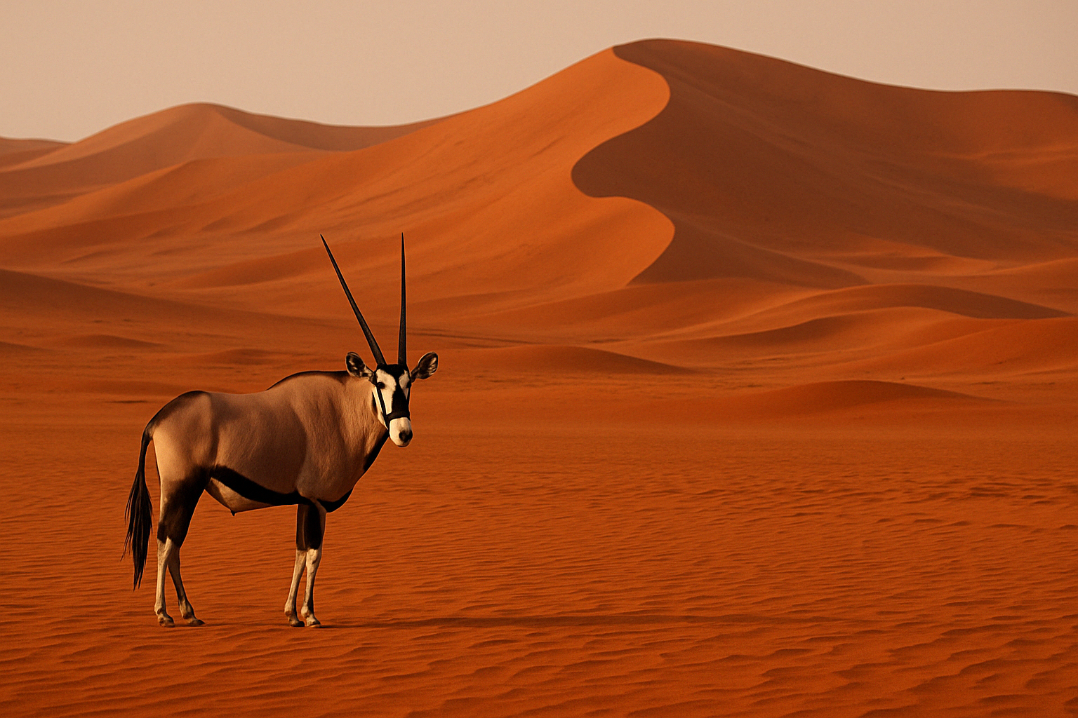 Lone oryx in the Namib Desert near Sossusvlei